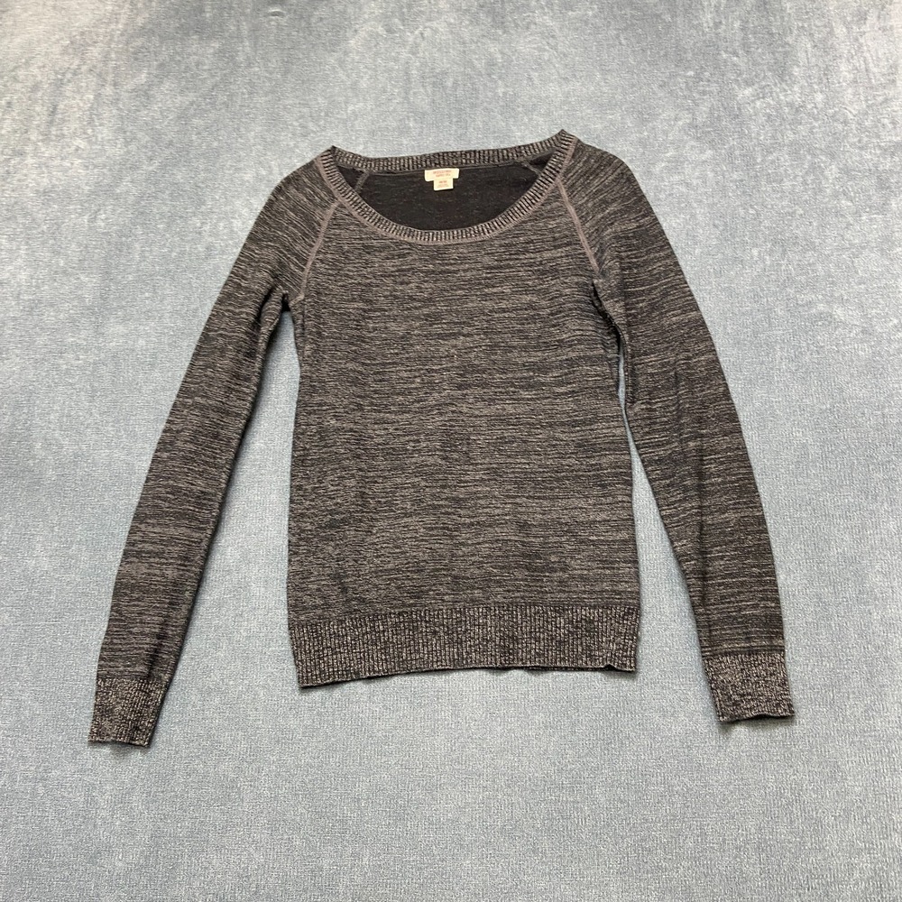 Mossimo Supply Co Sweater Womens Medium Gray Space Dye Scoop Neck Raglan Sleeve
